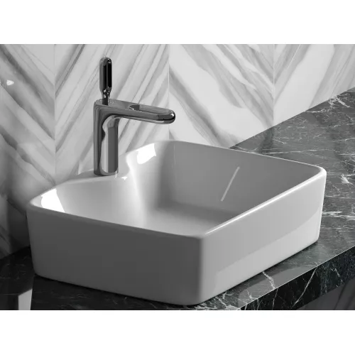 Умывальник чаша Ceramica Nova накладная прямоугольная Element 480*370*130мм, изображение 5