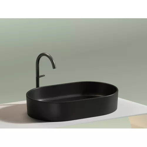 Умывальник чаша Ceramica Nova накладная овальная (цвет Черный Матовый) Element 608*385*122мм, Выбрать цвет: Черный, изображение 5