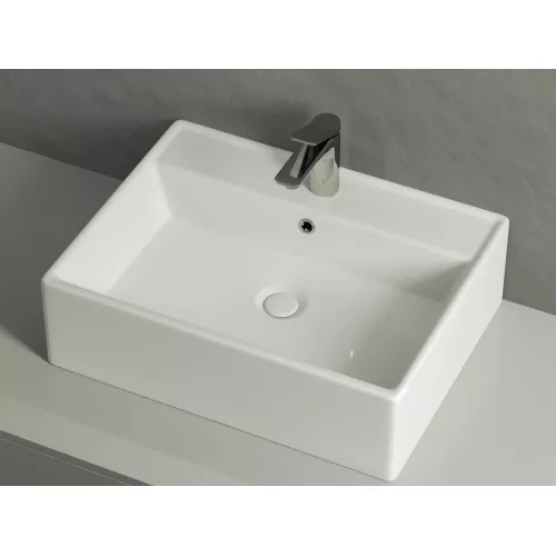 Умывальник чаша Ceramica Nova накладная прямоугольная Element 590*450*160мм, Ширина , в см: 59, изображение 6