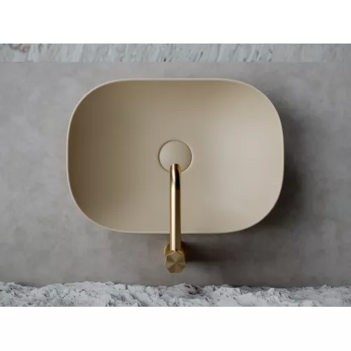 Умывальник чаша Ceramica Nova накладная прямоугольная (цвет Капучино Матовый) Element 455*325*135мм, Выбрать цвет: Бежевый, изображение 4