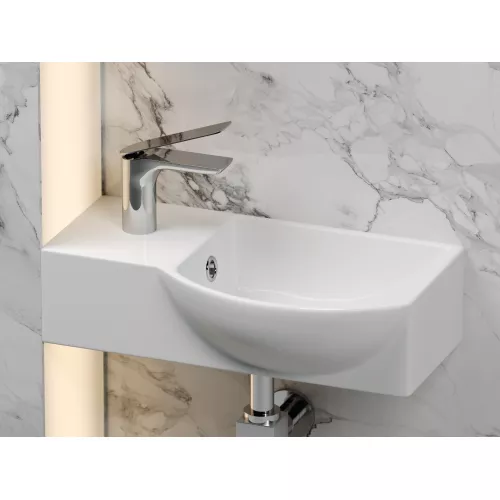 Умывальник Ceramica Nova CN6039 L/R подвесной прямоугольный  с крепежом  Element 400*220*120мм, Ориентация: правая, изображение 5