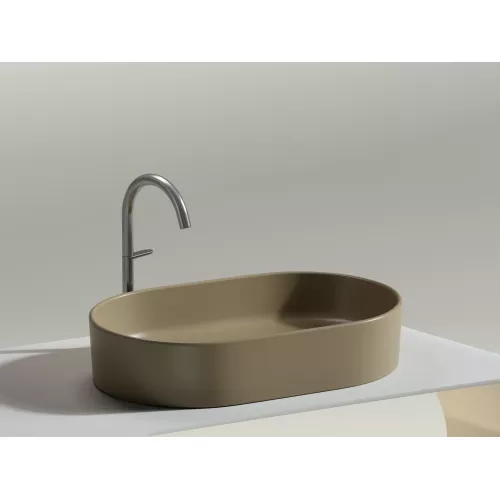 Умывальник чаша Ceramica Nova накладная овальная (цвет Капучино Матовый) Element 608*385*122мм, Выбрать цвет: Бежевый, изображение 5