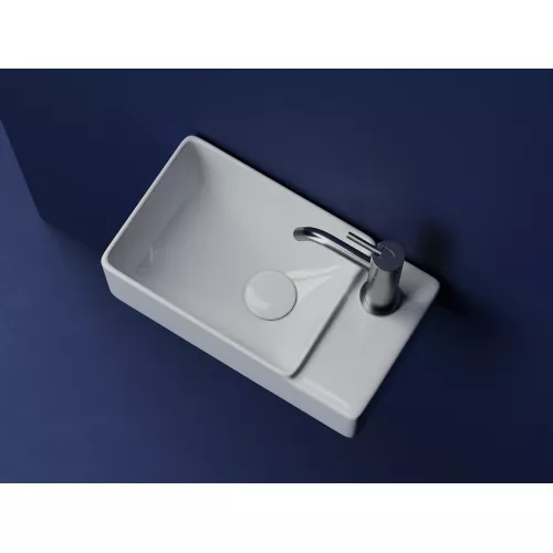 Ceramica Nova Умывальник подвесной прямоугольный (чаша слева, отверстие под смеситель справа) Element 395*220*125мм, Выбрать цвет: Белый, Ориентация: правая, изображение 4