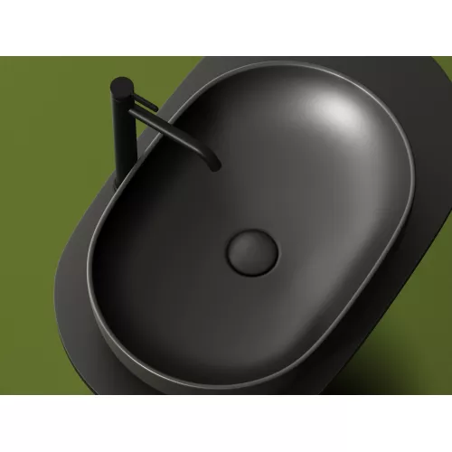 Умывальник чаша Ceramica Nova накладная овальная (цвет Темный Антрацит Матовый) Element 600*415*135мм, Выбрать цвет: Темно-серый, изображение 2