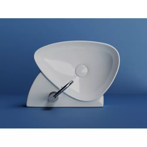 Раковина подвесная Ceramica Nova с отверстием под смеситель, с системой слива- перелива, 495*350*155, цвет белый, изображение 4