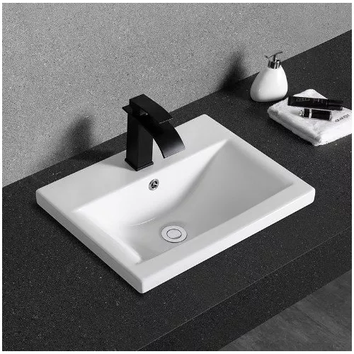 Раковина врезная прямоугольная CeramaLux 9393, Выбрать размер: 50, изображение 4