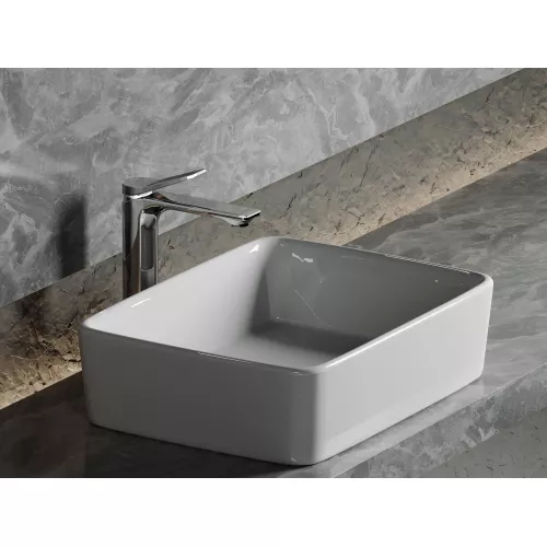 Умывальник чаша Ceramica Nova накладная прямоугольная Element 480*370*130мм, изображение 5