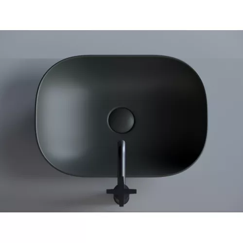 Умывальник чаша Ceramica Nova накладная прямоугольная (цвет Темный Антрацит Матовый) Element 455*325*135мм, Выбрать цвет: Темно-серый, изображение 4