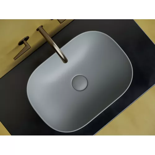 Умывальник чаша Ceramica Nova накладная прямоугольная (цвет Антрацит Матовый) Element 455*325*135мм, Выбрать цвет: Серый, изображение 4