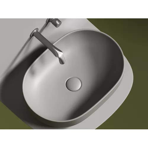 Умывальник чаша Ceramica Nova накладная овальная (цвет Антрацит Матовый) Element 600*415*135мм, Выбрать цвет: Серый, изображение 5