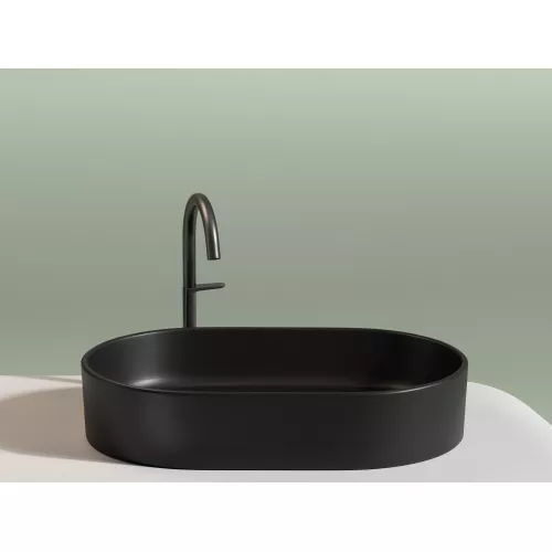Умывальник чаша Ceramica Nova накладная овальная (цвет Черный Матовый) Element 608*385*122мм, Выбрать цвет: Черный, изображение 6