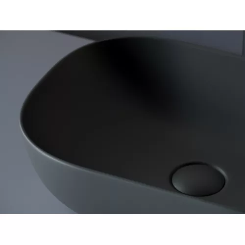 Умывальник чаша Ceramica Nova накладная прямоугольная (цвет Темный Антрацит Матовый) Element 455*325*135мм, Выбрать цвет: Темно-серый, изображение 5