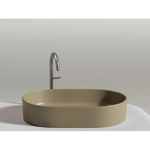Умывальник чаша Ceramica Nova накладная овальная (цвет Капучино Матовый) Element 608*385*122мм, Выбрать цвет: Бежевый, изображение 6