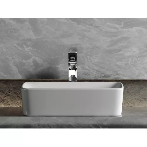 Умывальник чаша Ceramica Nova накладная прямоугольная Element 480*370*130мм, изображение 6