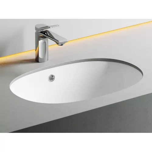 Умывальник Ceramica Nova овальный встраиваемый под столешницу Element 565*385*210мм, с крепежом и шаблоном для установки, изображение 6