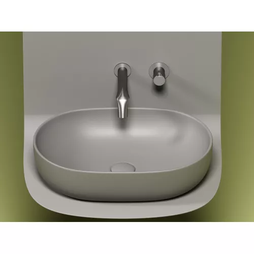 Умывальник чаша Ceramica Nova накладная овальная (цвет Антрацит Матовый) Element 600*415*135мм, Выбрать цвет: Серый, изображение 6