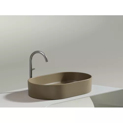 Умывальник чаша Ceramica Nova накладная овальная (цвет Капучино Матовый) Element 608*385*122мм, Выбрать цвет: Бежевый, изображение 7