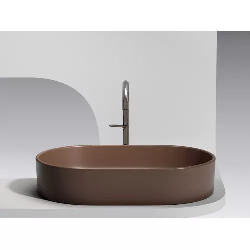 Умывальник чаша Ceramica Nova накладная овальная (цвет Темно-Коричневый Матовый) Element 608*385*122мм, Выбрать цвет: Коричневый, изображение 6