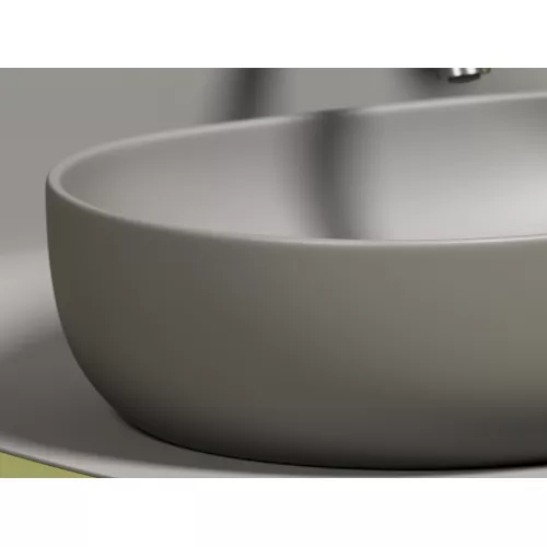 Умывальник чаша Ceramica Nova накладная овальная (цвет Антрацит Матовый) Element 600*415*135мм, Выбрать цвет: Серый, изображение 7