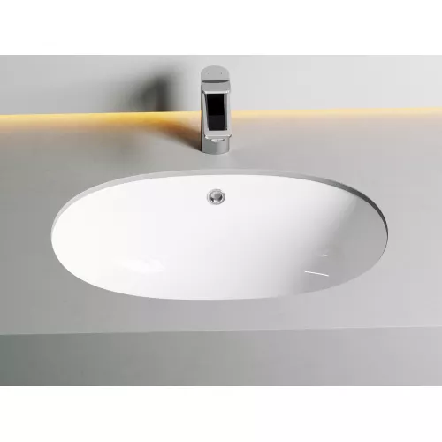 Умывальник Ceramica Nova овальный встраиваемый под столешницу Element 565*385*210мм, с крепежом и шаблоном для установки, изображение 7