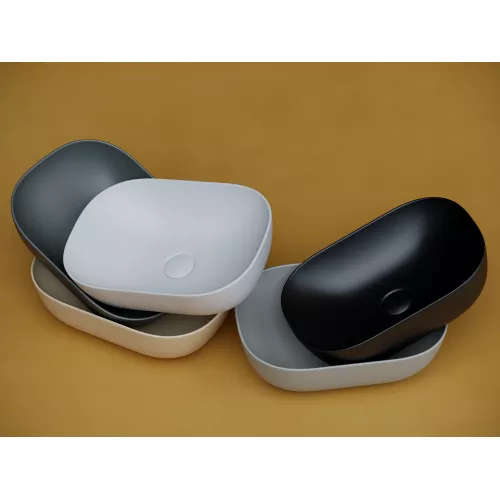 Умывальник чаша Ceramica Nova накладная прямоугольная (цвет Капучино Матовый) Element 455*325*135мм, Выбрать цвет: Бежевый, изображение 6