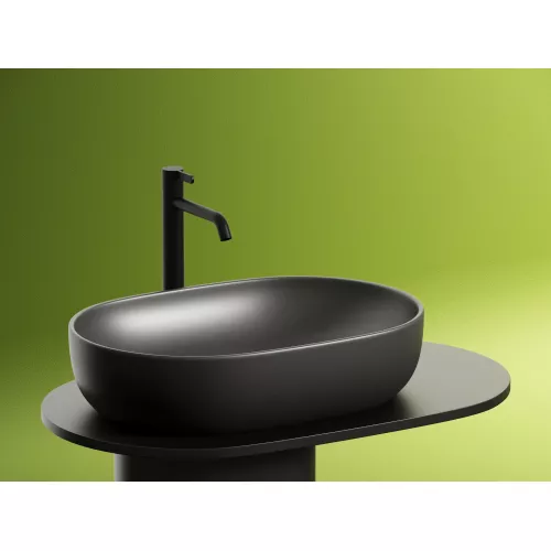 Умывальник чаша Ceramica Nova накладная овальная (цвет Темный Антрацит Матовый) Element 600*415*135мм, Выбрать цвет: Темно-серый, изображение 6