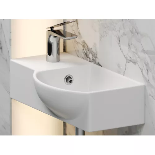 Умывальник Ceramica Nova CN6039 L/R подвесной прямоугольный  с крепежом  Element 400*220*120мм, Ориентация: правая, изображение 7