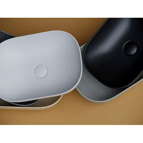 Умывальник чаша Ceramica Nova накладная прямоугольная (цвет Антрацит Матовый) Element 455*325*135мм, Выбрать цвет: Серый, изображение 7
