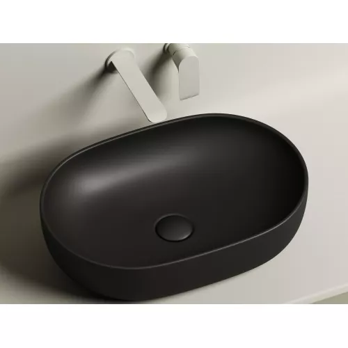Умывальник чаша Ceramica Nova накладная овальная (цвет Черный Матовый) Element 600*415*135мм, Выбрать цвет: Черный, изображение 8