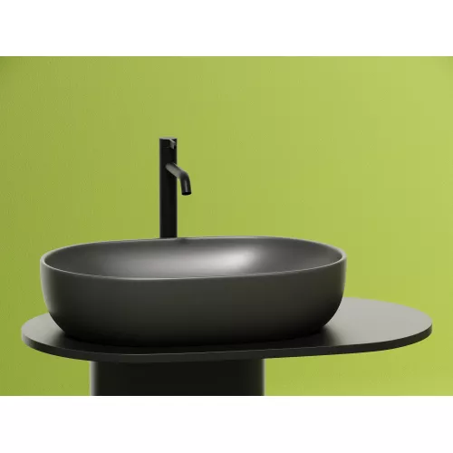 Умывальник чаша Ceramica Nova накладная овальная (цвет Темный Антрацит Матовый) Element 600*415*135мм, Выбрать цвет: Темно-серый, изображение 7