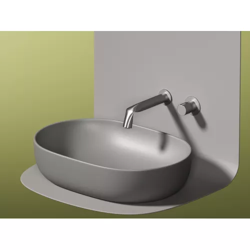 Умывальник чаша Ceramica Nova накладная овальная (цвет Антрацит Матовый) Element 600*415*135мм, Выбрать цвет: Серый, изображение 9