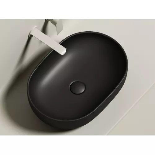 Умывальник чаша Ceramica Nova накладная овальная (цвет Черный Матовый) Element 600*415*135мм, Выбрать цвет: Черный, изображение 9