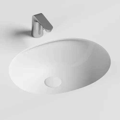 Умывальник Ceramica Nova овальный встраиваемый под столешницу Element 560*420*195мм, с крепежом и шаблоном для установки, Ширина , в см: 56, изображение 2