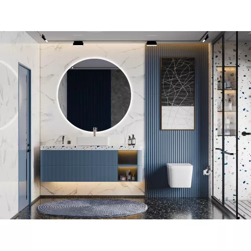 Унитаз ABBER Rechteck AC1201T подвесной белый, безободковый, смыв торнадо, изображение 9