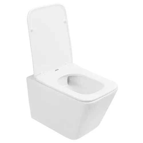 Унитаз ABBER Rechteck AC1201T подвесной белый, безободковый, смыв торнадо, изображение 6