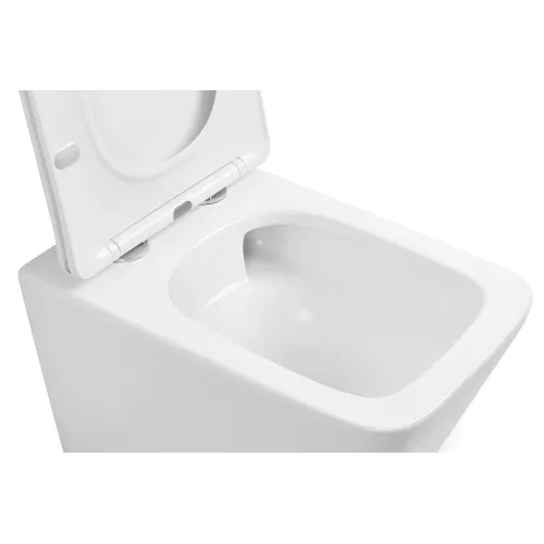 Унитаз ABBER Rechteck AC1201T подвесной белый, безободковый, смыв торнадо, изображение 7