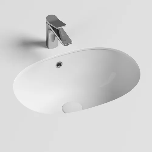 Умывальник Ceramica Nova овальный встраиваемый под столешницу Element 565*385*210мм, с крепежом и шаблоном для установки, изображение 2