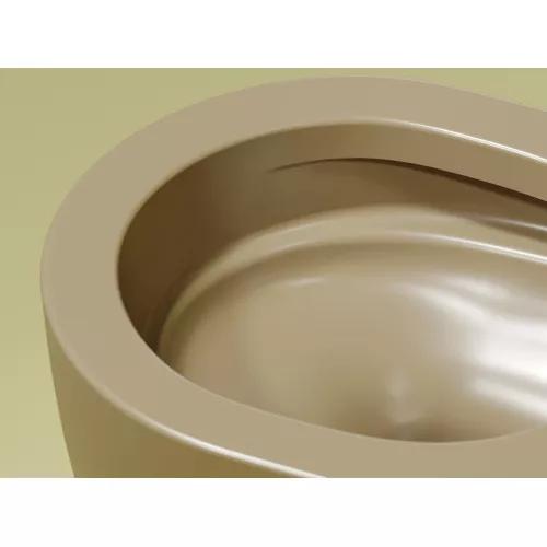 Подвесной унитаз Ceramica Nova Modena Rimless (цвет Капучино Матовый), Выбрать цвет: Бежевый, изображение 10