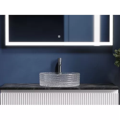 Умывальник чаша Ceramica Nova накладная круглая (прозрачная) Cristal 360*360*112мм, Выбрать цвет: Прозрачный, изображение 6