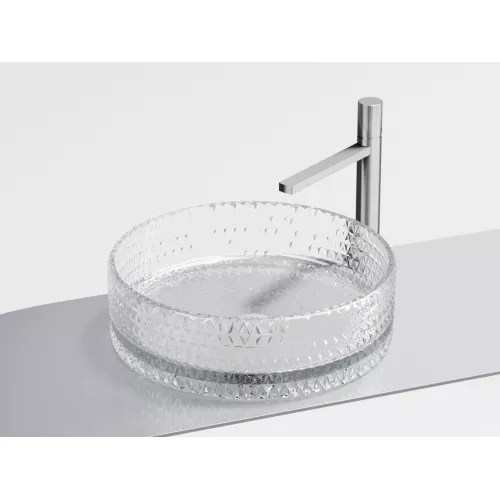 Умывальник чаша Ceramica Nova накладная круглая (прозрачная) Cristal 360*360*112мм, Выбрать цвет: Прозрачный, изображение 15