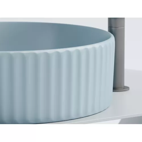 Умывальник чаша Ceramica Nova накладная круглая (цвет Голубой Матовый) Element 360*360*115мм, Выбрать цвет: Голубой, изображение 6