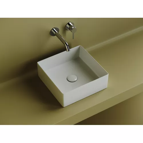 Санфаянс: Раковина Ceramica Nova накладная квадратная 361*361*130, без перелива, цвет белый, арт.СN6068 1 в магазине Акватория