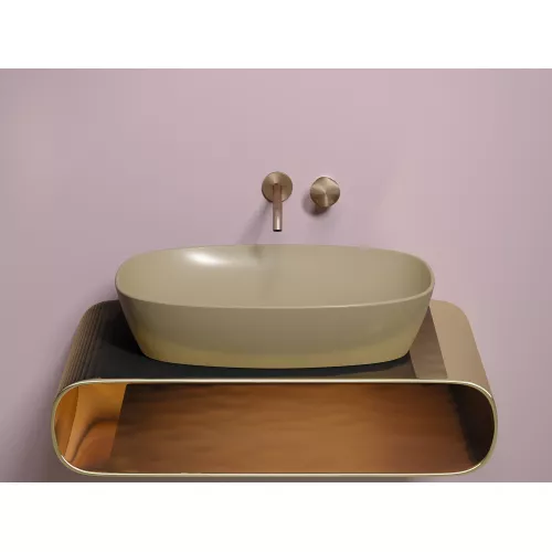 Умывальник чаша Ceramica Nova накладная овальная (цвет Капучино Матовый) Element 600*380*138мм, Выбрать цвет: Бежевый, изображение 2