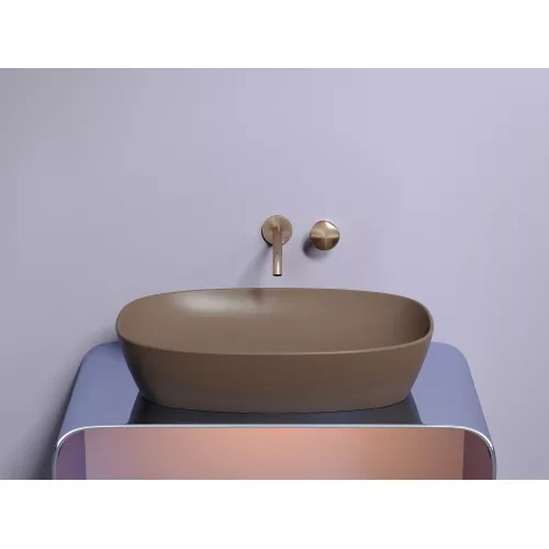 Умывальник чаша Ceramica Nova накладная овальная (цвет Темно-Коричневый Матовый) 600*380*138мм, Выбрать цвет: Коричневый, изображение 2