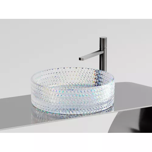 Умывальник чаша Ceramica Nova накладная круглая (цвет неон) Cristal 360*360*112мм, Выбрать цвет: Неон, изображение 2