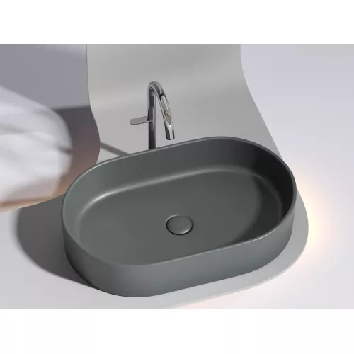 Санфаянс: Умывальник чаша Ceramica Nova накладная овальная (цвет Темный Антрацит Матовый) Element 608*385*122мм 1 в магазине Акватория