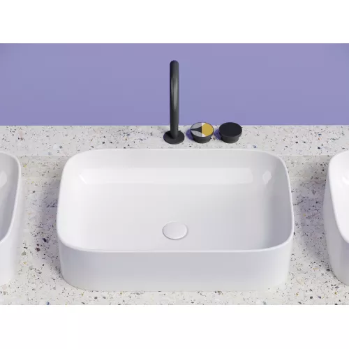 Умывальник чаша Ceramica Nova накладная прямоугольная Element 605*380*150мм, Выбрать цвет: Белый, изображение 2