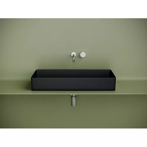 Раковина Ceramica Nova накладная прямоугольная 801*361*130,  без перелива, цвет черный матовый, Выбрать цвет: Черный, изображение 2