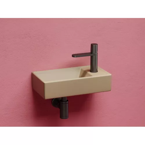 Умывальник подвесной Ceramica Nova L/R, капучино матовый Element 407*217*100, Выбрать цвет: Капучино, Ориентация: левая, изображение 2