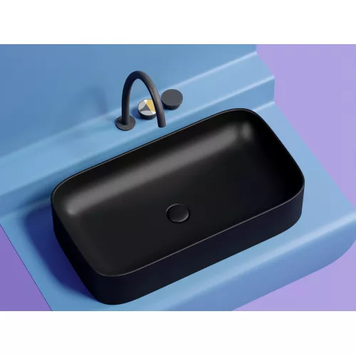 Умывальник чаша Ceramica Nova накладная (Черный Матовый) Element 705*380*150 мм, Выбрать цвет: Черный